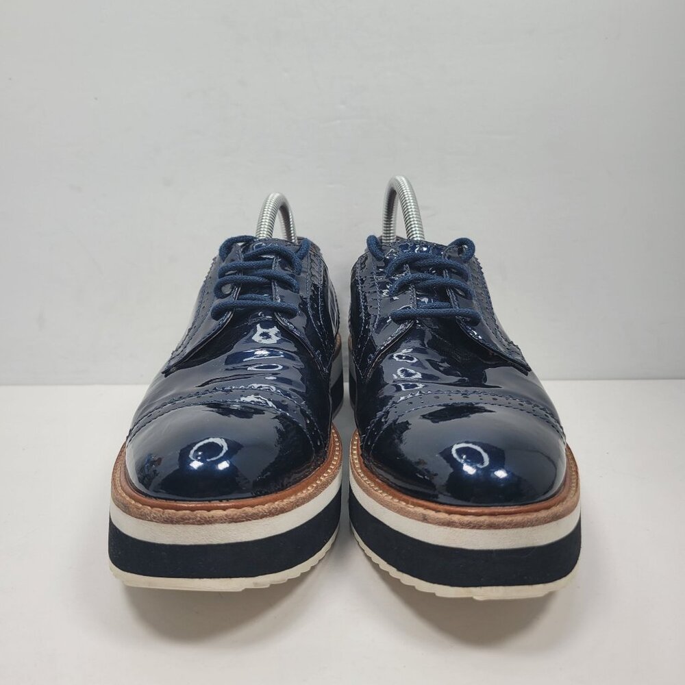 Halogen X Atlantic Pacific Women's Navy Patent Platform Oxford US Size 8M - Picture 3 of 8
